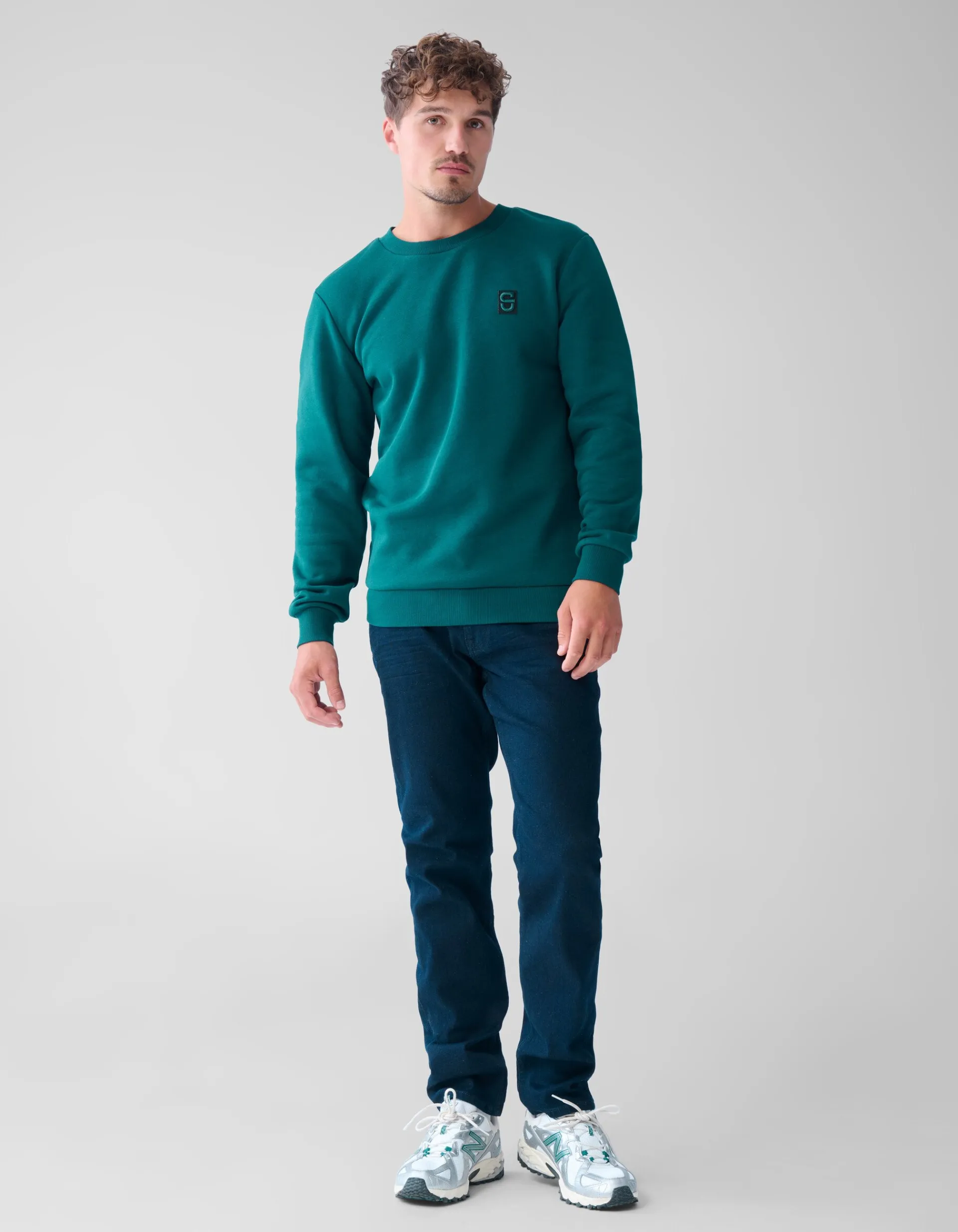 Shoeby Badge Sweater Donkergroen<Heren Truien En Sweaters