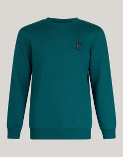 Shoeby Badge Sweater Donkergroen<Heren Truien En Sweaters