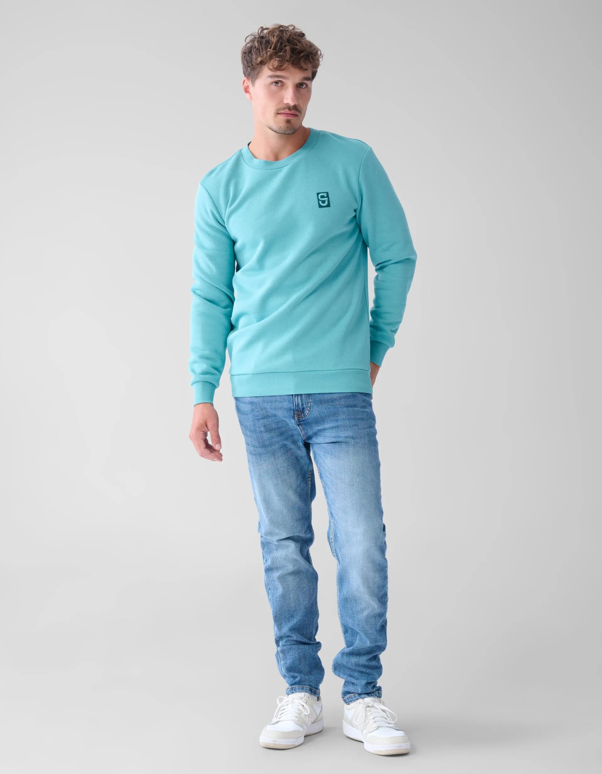 Shoeby Badge Sweater Lichtgroen<Heren Truien En Sweaters