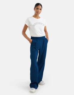 Shoeby Basic Wide Leg Broek Blauw<DAMES Broeken