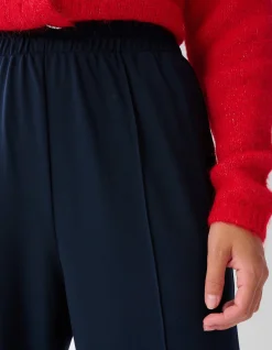 Shoeby Basic Wide Leg Broek Donkerblauw<DAMES Broeken