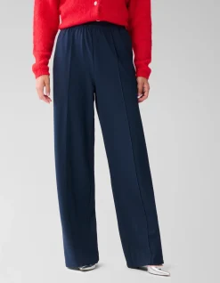 Shoeby Basic Wide Leg Broek Donkerblauw<DAMES Broeken