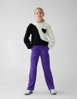 Shoeby Basic Wide Leg Broek Paars< Broeken