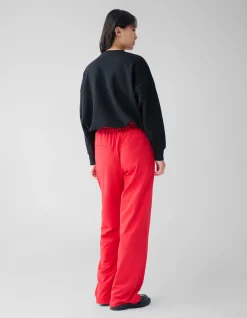 Shoeby Basic Wide Leg Broek Rood<DAMES Broeken
