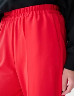 Shoeby Basic Wide Leg Broek Rood<DAMES Broeken