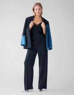 Shoeby Basic Wide Leg Broek Zwart<DAMES Broeken