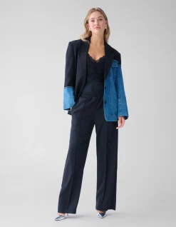 Shoeby Basic Wide Leg Broek Zwart<DAMES Broeken
