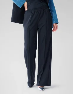 Shoeby Basic Wide Leg Broek Zwart<DAMES Broeken