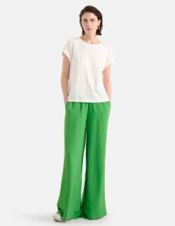 Shoeby Basis Turn Up Sleeve T-shirt Gebroken Wit<DAMES T-Shirts