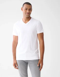 Shoeby Basis V-hals T-shirt Wit<Heren T-Shirts En Polo's