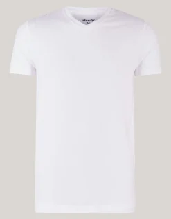 Shoeby Basis V-hals T-shirt Wit<Heren T-Shirts En Polo's