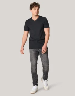 Shoeby Basis V-hals T-shirt Zwart<Heren T-Shirts En Polo's