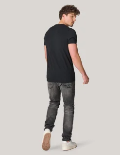 Shoeby Basis V-hals T-shirt Zwart<Heren T-Shirts En Polo's