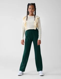 Shoeby Basis Wide Leg Broek Donkergroen< Broeken