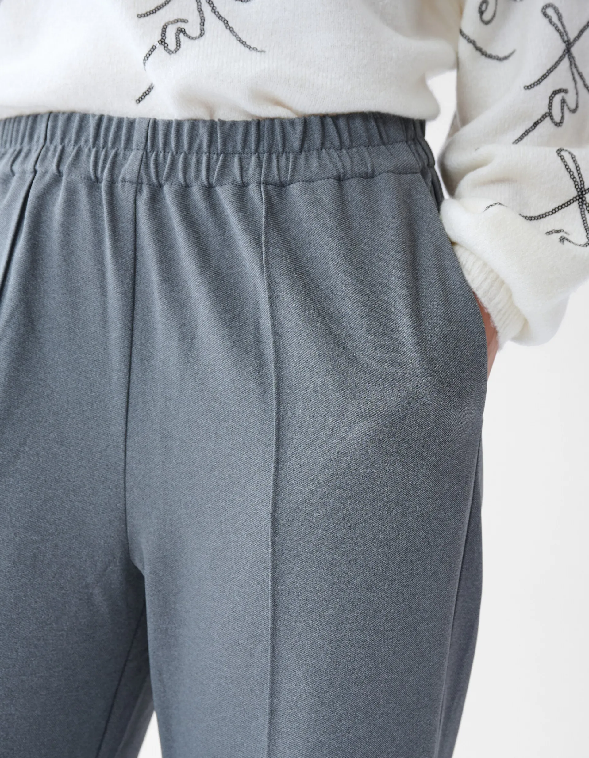 Shoeby Basis Wide Leg Broek Grijs<DAMES Broeken