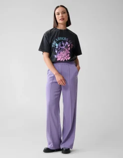 Shoeby Basis Wide Leg Broek Paars<DAMES Broeken