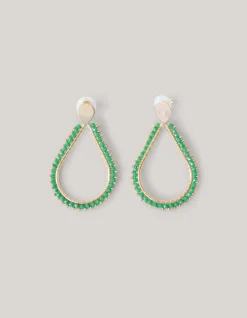 Shoeby Beaded Drop Oorbellen Groen<DAMES Sieraden