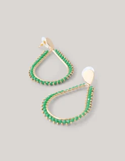 Shoeby Beaded Drop Oorbellen Groen<DAMES Sieraden