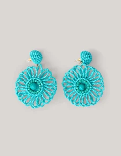 Shoeby Beaded Flower Oorbellen Blauw<DAMES Sieraden