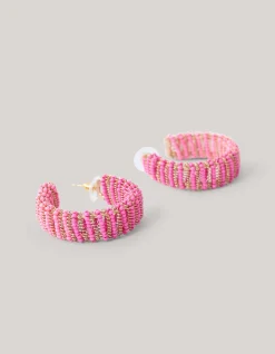 Shoeby Beaded Hoop Oorbellen Roze<DAMES Sieraden
