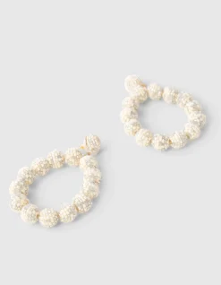 Shoeby Beaded Oorbellen Gebroken Wit<DAMES Sieraden