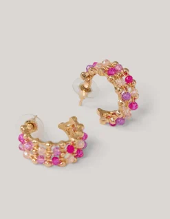 Shoeby Beaded Strass Oorbellen Roze<DAMES Sieraden