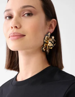 Shoeby Big Flower Oorbellen Goud<DAMES Sieraden