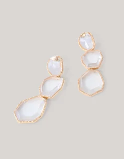 Shoeby Big Stone Oorbellen Zilver<DAMES Sieraden