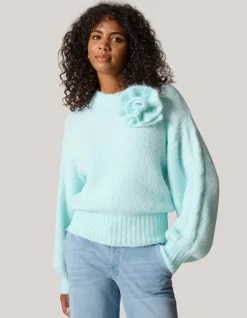 Shoeby Bloem Trui Lichtblauw<DAMES Truien En Sweaters