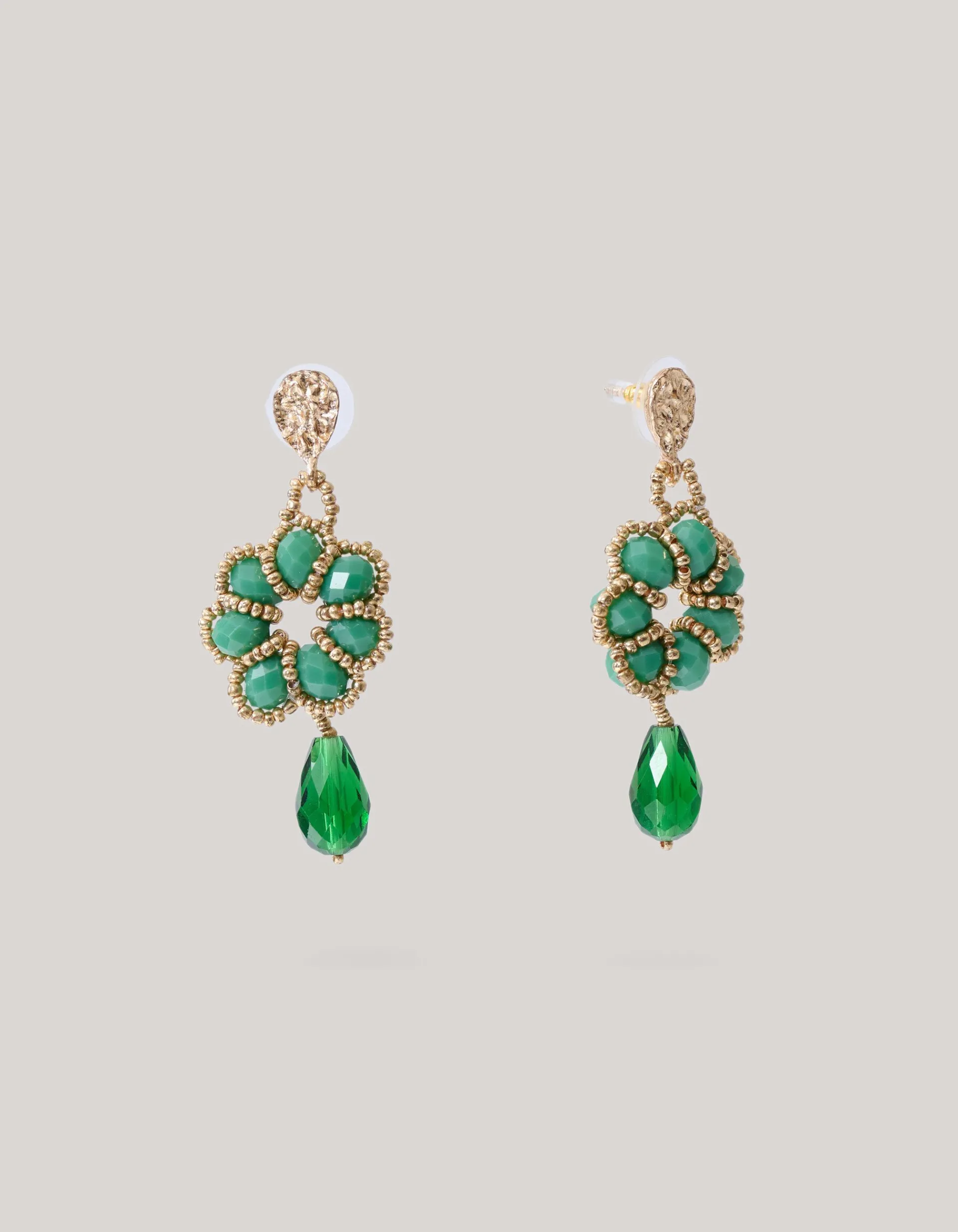 Shoeby Boho Flower Oorbellen Groen<DAMES Sieraden