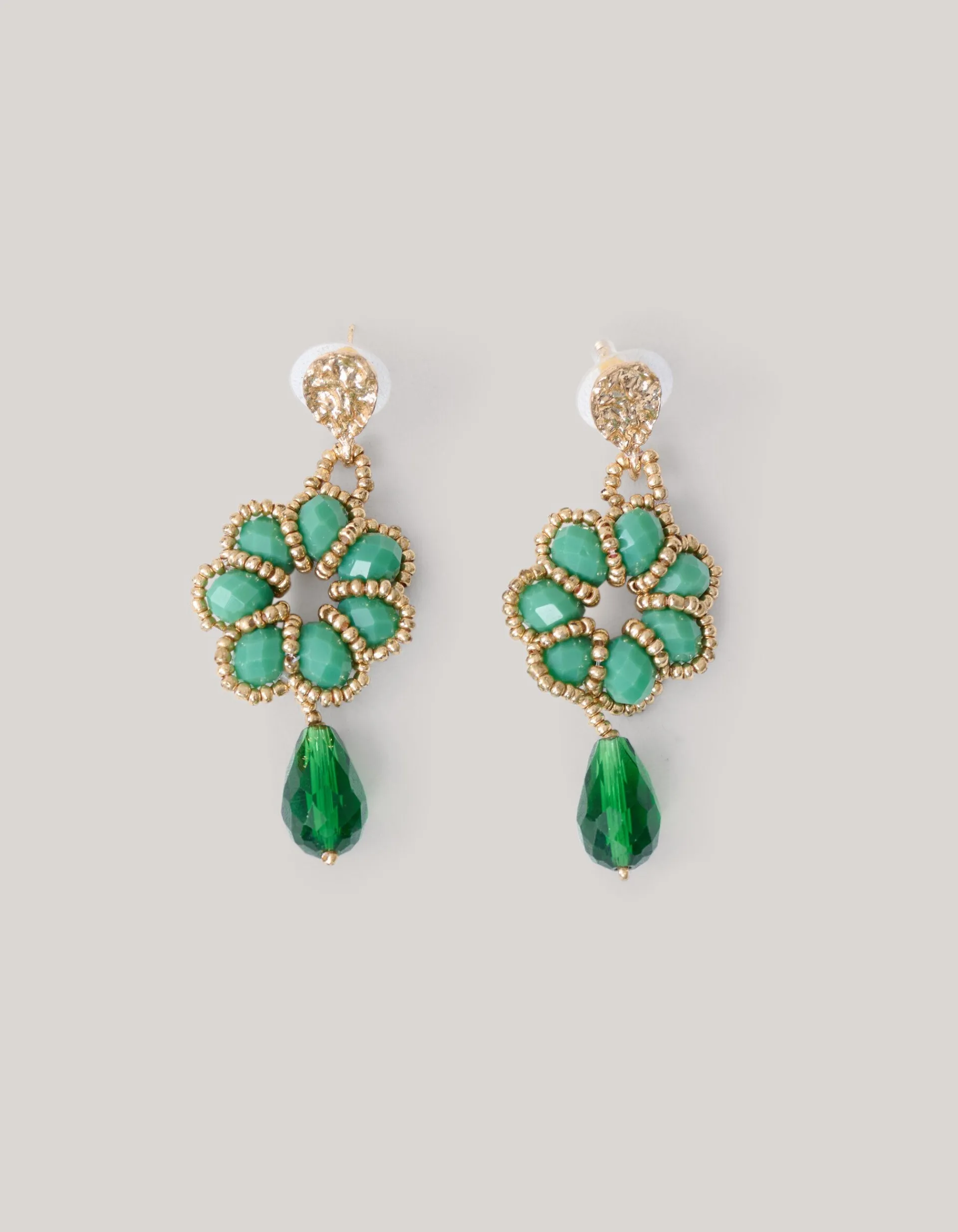 Shoeby Boho Flower Oorbellen Groen<DAMES Sieraden