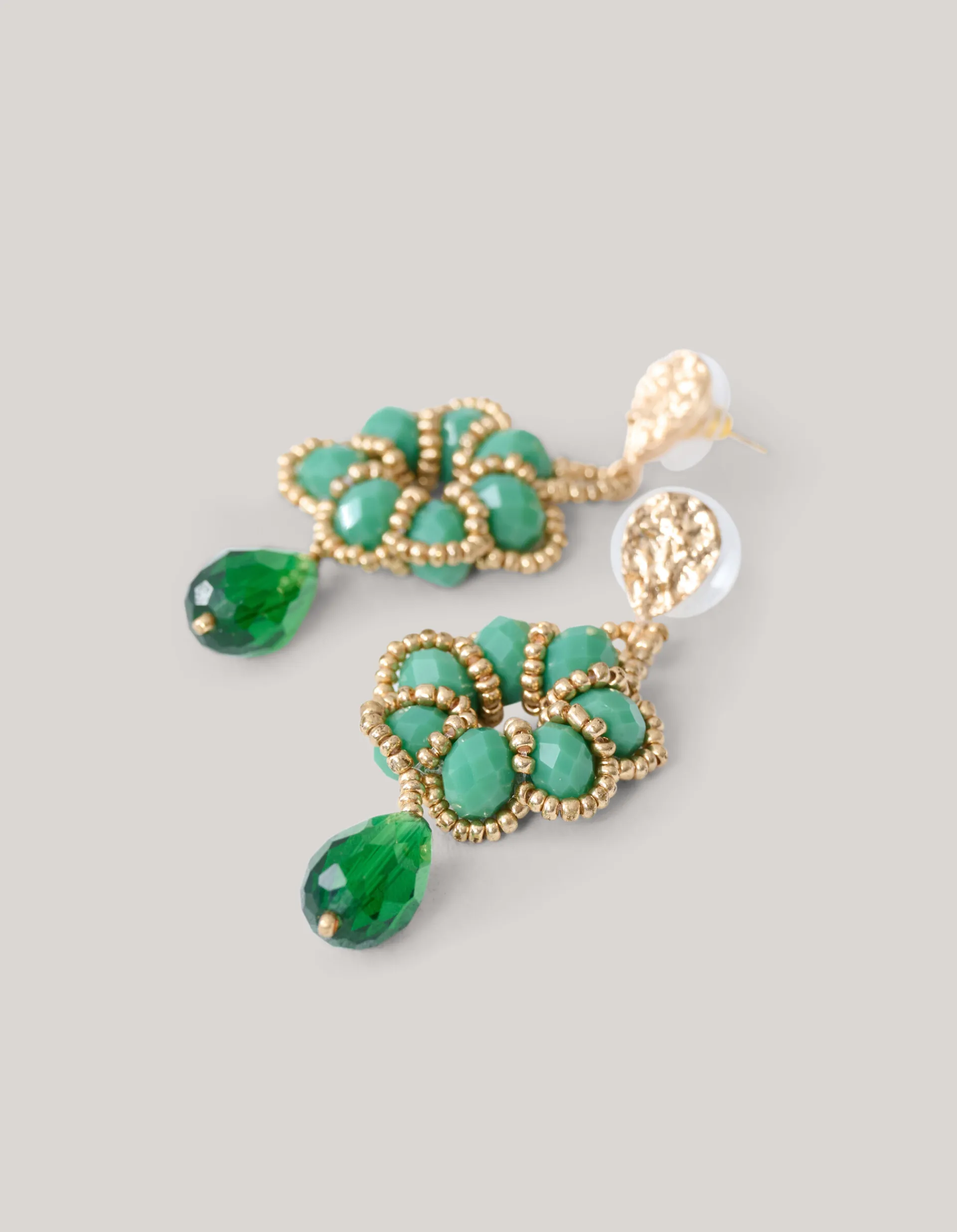 Shoeby Boho Flower Oorbellen Groen<DAMES Sieraden
