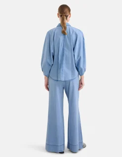 Shoeby Bow Blouse Blauw By Mieke<DAMES Blouses
