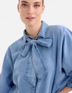 Shoeby Bow Blouse Blauw By Mieke<DAMES Blouses