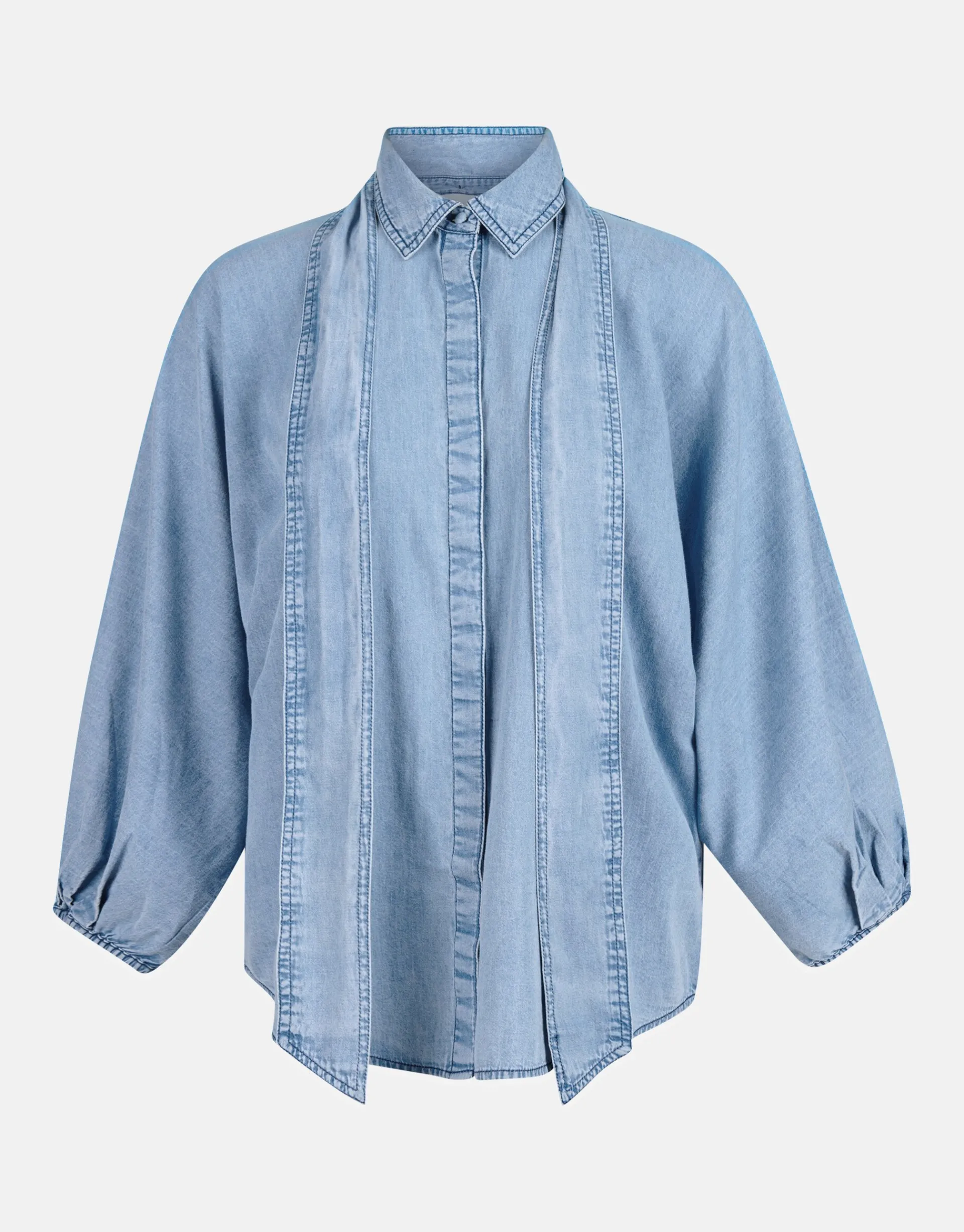 Shoeby Bow Blouse Blauw By Mieke<DAMES Blouses