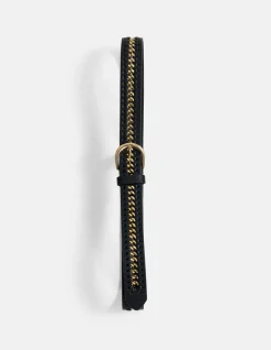 Shoeby Braided Chain Riem Zwart<DAMES Riemen