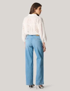 Shoeby Broderie Blouse Wit<DAMES Blouses