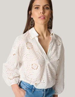 Shoeby Broderie Blouse Wit<DAMES Blouses