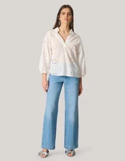 Shoeby Broderie Blouse Wit<DAMES Blouses