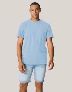 Shoeby Brushed T-shirt Lichtblauw<Heren T-Shirts En Polo's