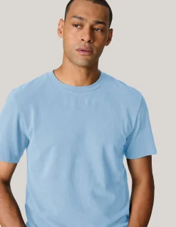 Shoeby Brushed T-shirt Lichtblauw<Heren T-Shirts En Polo's