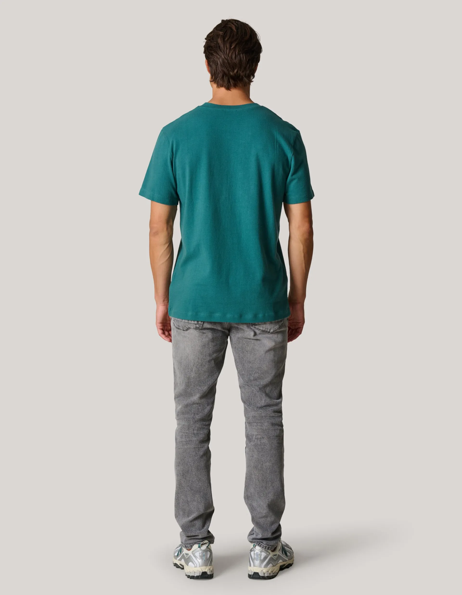 Shoeby Brushed T-shirt Turquoise<Heren T-Shirts En Polo's