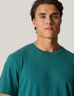 Shoeby Brushed T-shirt Turquoise<Heren T-Shirts En Polo's
