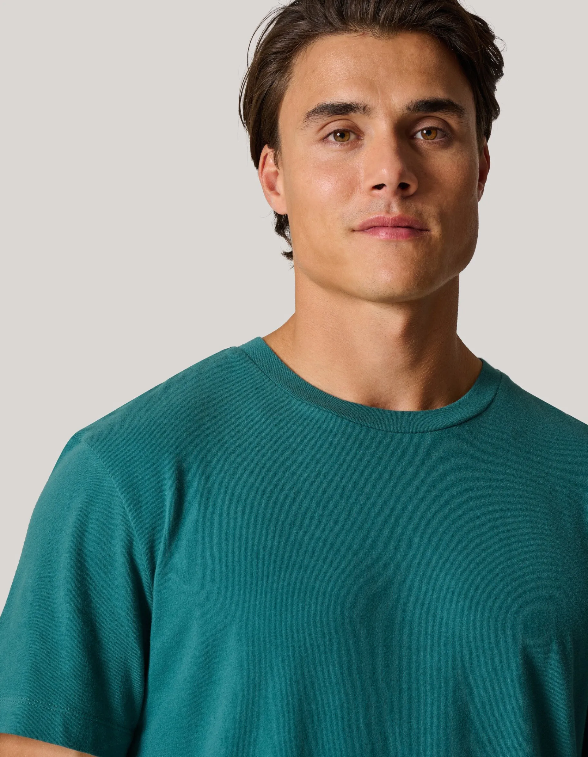 Shoeby Brushed T-shirt Turquoise<Heren T-Shirts En Polo's