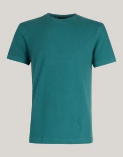 Shoeby Brushed T-shirt Turquoise<Heren T-Shirts En Polo's