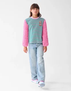 Shoeby Bubble Gestreepte Longsleeve Roze< T-Shirts