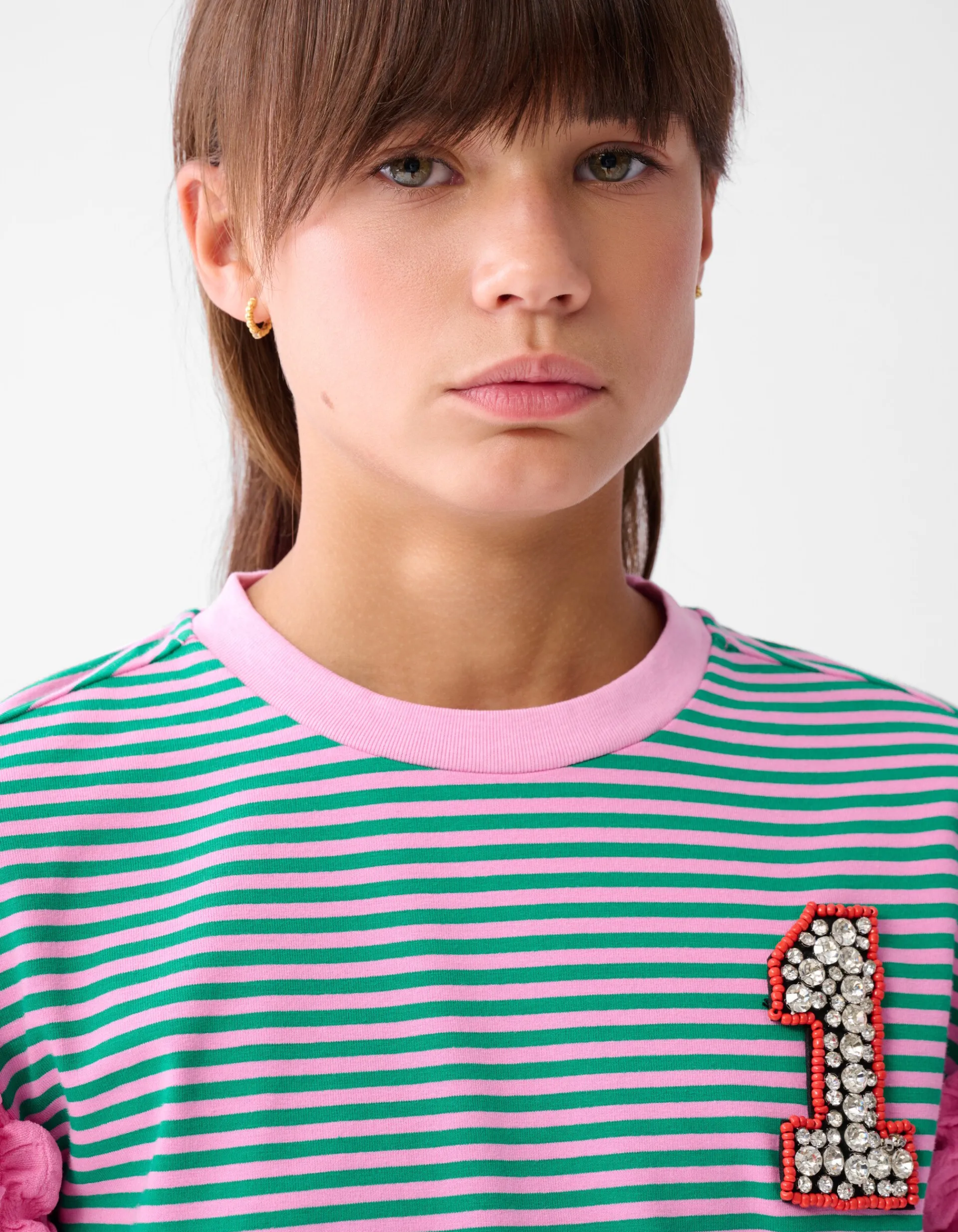 Shoeby Bubble Gestreepte Longsleeve Roze< T-Shirts