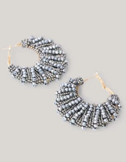 Shoeby Bulky Beaded Oorbellen Donkergrijs<DAMES Sieraden
