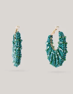 Shoeby Bulky Beaded Oorbellen Donkergroen<DAMES Sieraden