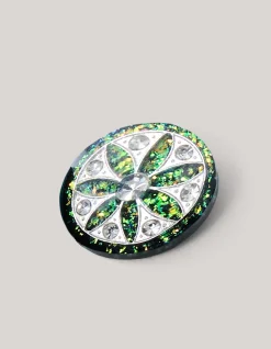 Shoeby Button Broche Groen/Zilver By Mieke<DAMES Broches
